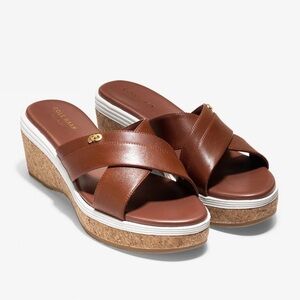 Cole Haan Briella Tan Wedge Sandals